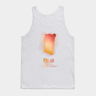 Akita Japan Watercolor Map Tank Top